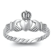 Sterling Silver Women's Friendship Claddagh Ring Heart Band 925 Jewelry Female Male Unisex Size 3