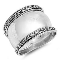 Sterling Silver Women's Infinity Bali Ring 925 Band 16mm Jewelry Female Male Unisex Size 7