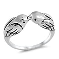 thumbnail image 1 of Sterling Silver Women's Love Birds Sparrows Ring 925 Band 6mm Jewelry Female Male Unisex Size 12, 1 of 4