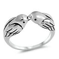 thumbnail image 1 of Sterling Silver Women's Love Birds Sparrows Ring 925 Band 6mm Jewelry Female Male Unisex Size 7, 1 of 4