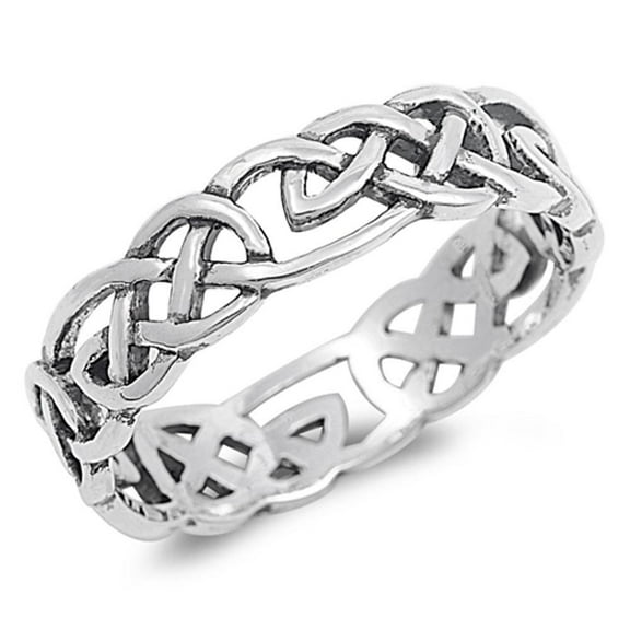 Sterling Silver Women's Men's Celtic Knot Infinity Ring Band 925 Jewelry Female Male Unisex Size 4