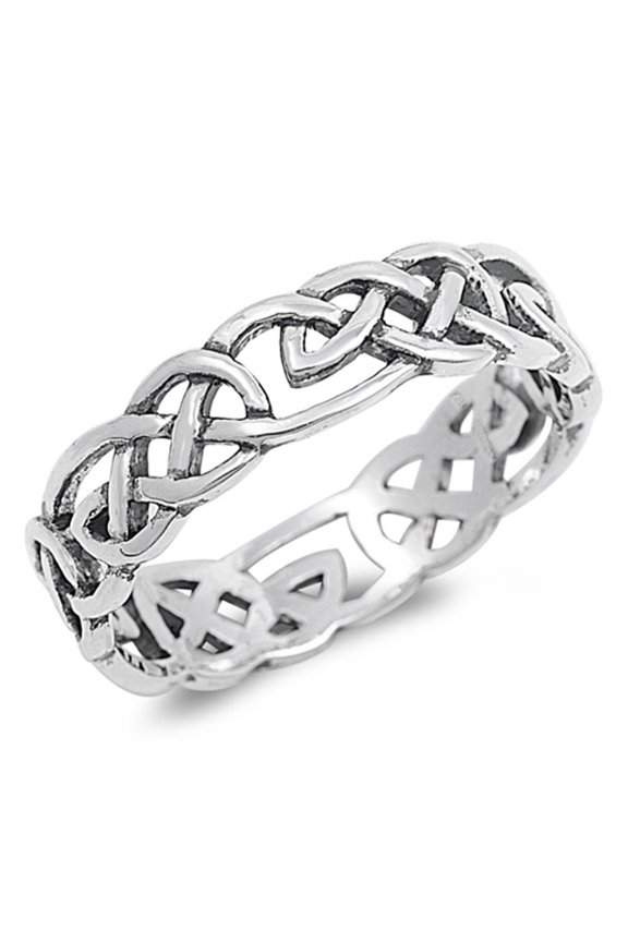 Sterling Silver Women's Men's Celtic Knot Infinity Ring Band 925 Jewelry Female Male Unisex Size 7