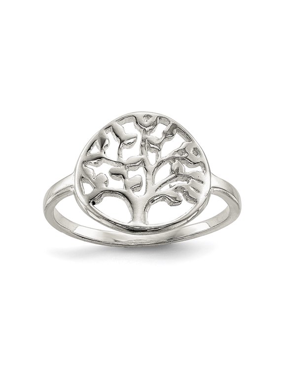 Sterling Silver Women's Mens Polished Tree Ring