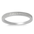 thumbnail image 1 of Sterling Silver Women's Mens White CZ Eternity Wedding Ring Band 2mm 925 Jewelry Female Size 5, 1 of 4