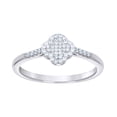 thumbnail image 1 of Sterling Silver Women's Moissanite Clover Good Luck Bridal Anniversary Wedding Engagement Band Ring Size 10, 1 of 1