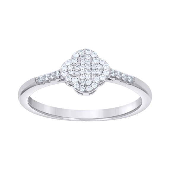 Sterling Silver Women's Moissanite Clover Good Luck Bridal Anniversary Wedding Engagement Band Ring Size 10