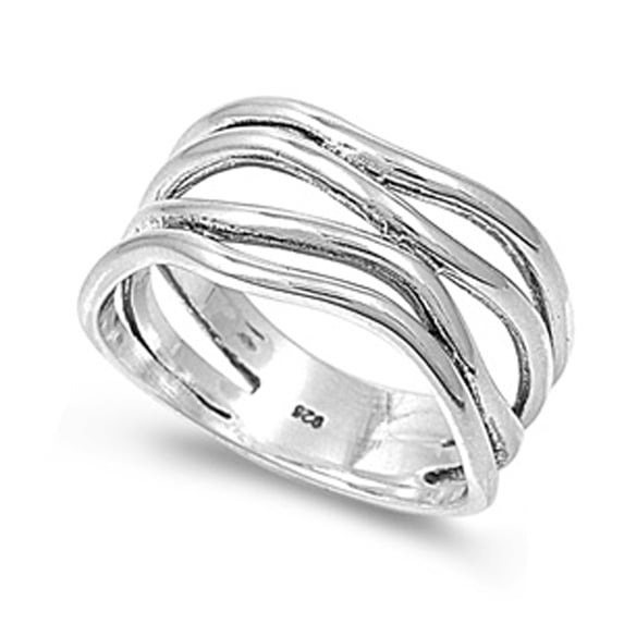 Sterling Silver Women's Ring 925 Band 11mm Jewelry Female Male Unisex Size 9