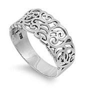 Sterling Silver Women's Ring 925 Band 9mm Jewelry Female Male Unisex Size 6