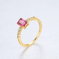 thumbnail image 1 of Sterling Silver Women's Ring with Colored Zircon | 925 Silver, Simple Geometric Design, Electroplated Finish, Gem Inlay, 1 of 4