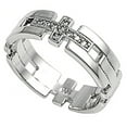 thumbnail image 1 of Sterling Silver Women's Sideways Cross White CZ Ring Wholesale Band 925 Jewelry Female Size 11, 1 of 4