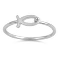 thumbnail image 1 of Sterling Silver Women's Thin Christian Fish Ring 925 Band 6mm Jewelry Female Male Unisex Size 8, 1 of 4