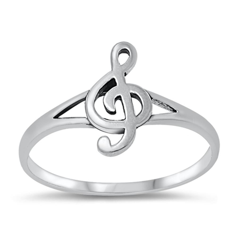 Buy Music Ring for Graduation Gift Bypass Treble Clef Bass Clef Ring Music  Clef Heart Ring Online in India - Etsy