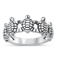 thumbnail image 1 of Sterling Silver Women's Turtle Family Ring 925 Band 10mm Jewelry Female Male Unisex Size 9, 1 of 4