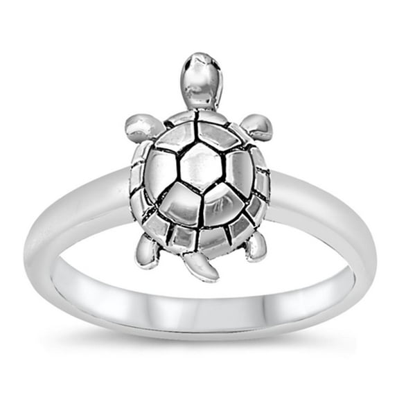 Sterling Silver Women's Turtle Ring Wholesale Pure 925 Band 14mm Jewelry Female Male Unisex Size 10