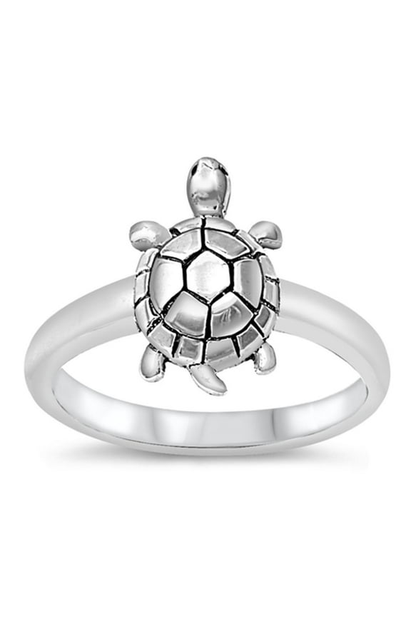 Sterling Silver Women's Turtle Ring Wholesale Pure 925 Band 14mm Jewelry Female Male Unisex Size 3