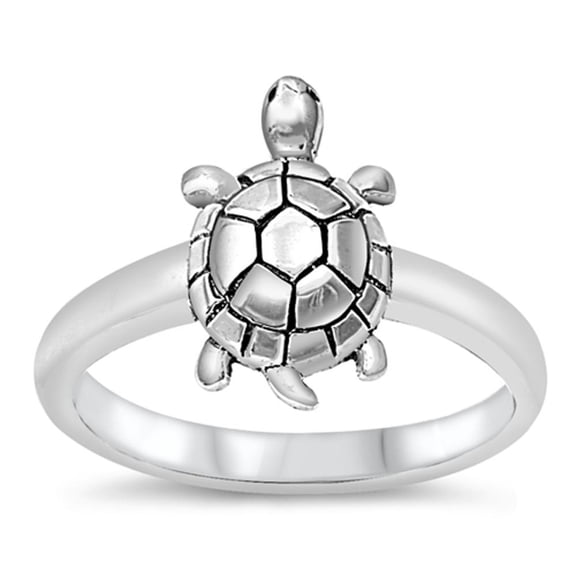 Sterling Silver Women's Turtle Ring Wholesale Pure 925 Band 14mm Jewelry Female Male Unisex Size 5