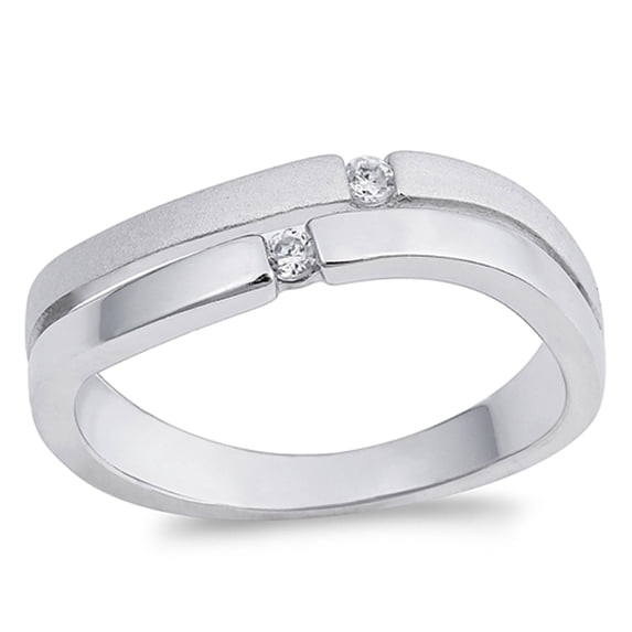 Sterling Silver Women's Wedding White Cubic Zirconia Ring 925 Band 5mm Jewelry Female Male Size 7