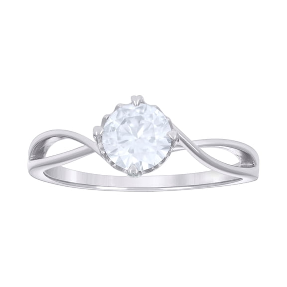 Sterling Silver Womens 1.00 Cttw Moissanite Fashion Bridal Anniversary Engagement Wedding Ring Size 9