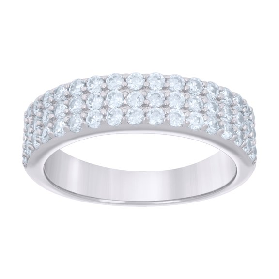 Sterling Silver Womens 1.32 Cttw Moissanite Fashion Bridal Anniversary Engagement Wedding Band Ring Size 7