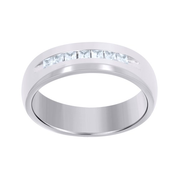 Sterling Silver Womens CZ Size-10 Princess-Cut Center Stones Bridal Wedding Anniversary Engagement Ring Band
