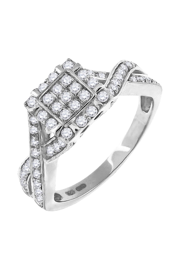 Sterling Silver Womens Cubic Zirconia Size-8 Square Head Infinity Fashion Bridal Anniversary Wedding Engagement Band Ring Band