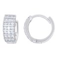 thumbnail image 1 of Sterling Silver Womens Cubic-Zirconia Triple Row Endless Hoop Earrings, 1 of 3
