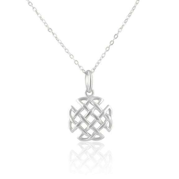 Sterling Silver Womens Irish Celtic Atrium Knot Amulet Necklace