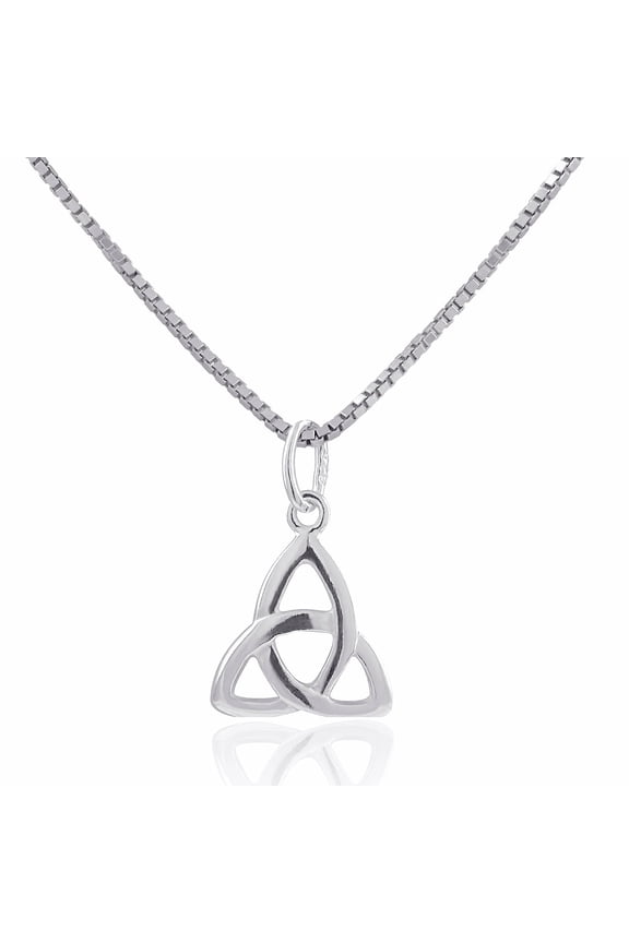 Sterling Silver Womens Irish Celtic Triquetra Charm Necklace Gifts For Women Teens Mom