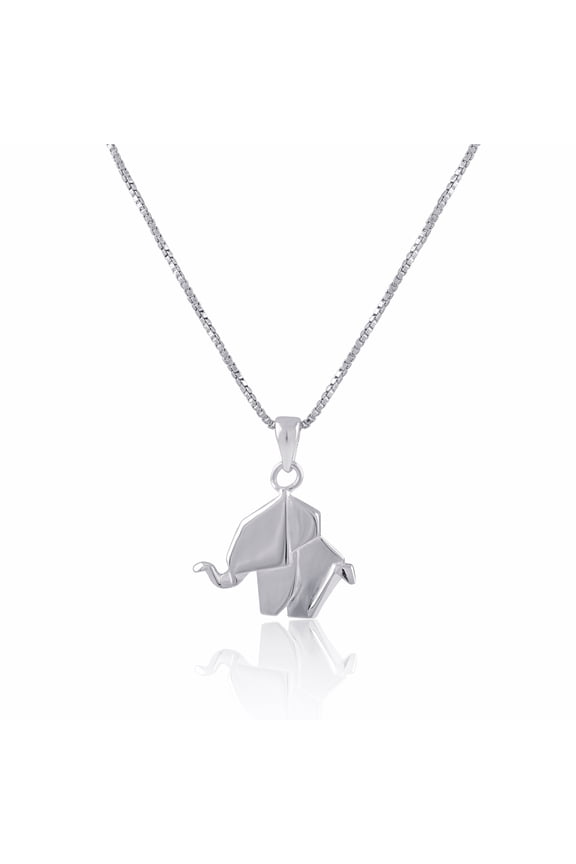Sterling Silver Elephant Charm Necklace with Prosperity & Luck Symbols for Women, Teens