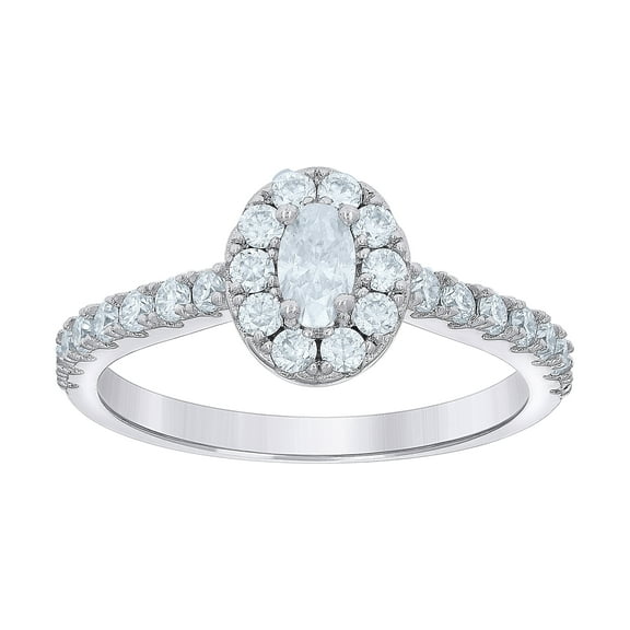 Sterling Silver Womens Oval Round 0.86 Cttw Moissanite Oval Bridal Anniversary Engagement Wedding Ring Size 6