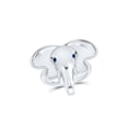 thumbnail image 1 of Sterling Silver Womens Round Blue Sapphire Elephant Animal Ring .03 Cttw, 1 of 1