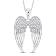thumbnail image 1 of Sterling Silver Womens Round Diamond Angel Wings Pendant 3/8 Cttw, 1 of 1