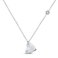 thumbnail image 1 of Sterling Silver Womens Round Diamond Fashion Heart Necklace 1/20 Cttw, 1 of 1