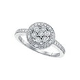 thumbnail image 1 of Sterling Silver Womens Round Diamond Flower Cluster Ring 1/8 Cttw, 1 of 1
