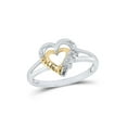 thumbnail image 1 of Sterling Silver Womens Round Diamond Heart Mom Ring .03 Cttw, 1 of 3