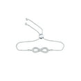 thumbnail image 1 of Sterling Silver Womens Round Diamond Infinity Bolo Adjustable Bracelet 1/4 Cttw, 1 of 1