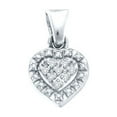 thumbnail image 1 of Sterling Silver Womens Round Diamond Small Heart Pendant .03 Cttw = .03 Cttw (I3 Clarity, round cut), 1 of 1