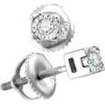 thumbnail image 1 of Sterling Silver Womens Round Diamond Solitaire Screwback Earrings 1/20 Cttw = .06 Cttw (I3 Clarity, round cut), 1 of 1