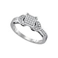 thumbnail image 1 of Sterling Silver Womens Round Diamond Square Cluster Heart Ring 1/10 Cttw, 1 of 1