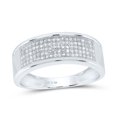 thumbnail image 1 of Sterling Silver Womens Round Diamond Wedding Anniversary Band Ring 1/3 Cttw, 1 of 1