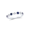 thumbnail image 1 of Sterling Silver Womens Round Lab-Created Blue Sapphire Diamond Band Ring 1/3 Cttw, 1 of 1