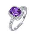 thumbnail image 1 of Sterling Silver Womens Square Zircon Ring: Simple Geometric Design, 925 Silver with Seiko Craftsmanship, Perfect for Festivals, 1 of 1
