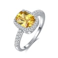 thumbnail image 1 of Sterling Silver Womens Square Zircon Ring: Simple Geometric Design, 925 Silver with Seiko Craftsmanship, Perfect for Festivals, 1 of 1