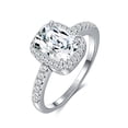 thumbnail image 1 of Sterling Silver Womens Square Zircon Ring: Simple Geometric Design, 925 Silver with Seiko Craftsmanship, Perfect for Festivals, 1 of 1