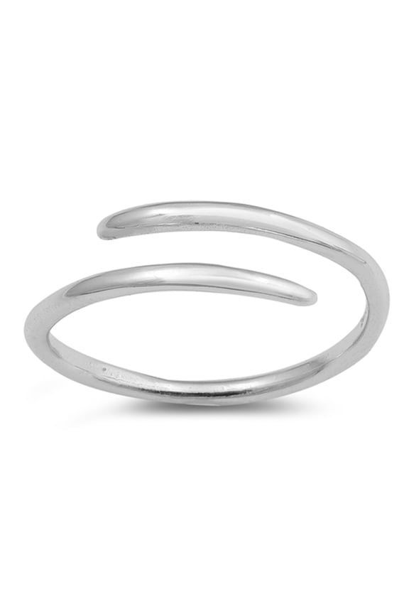 Sterling Silver Wraparound Spoon Toe Ring Adjustable Midi Band 925 New Jewelry Female Unisex