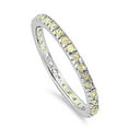 thumbnail image 1 of Sterling Silver Yellow CZ Eternity Stackable Ring Size 9, 1 of 3