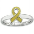 thumbnail image 1 of Sterling Silver Yellow Enameled Awareness Ribbon Ring, 1 of 6