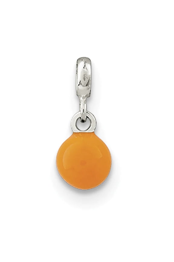 925 Sterling Silver Polished Yellow Enameled Bead Enhancer Charm 16x7mm Wide Pendant Necklace for Women