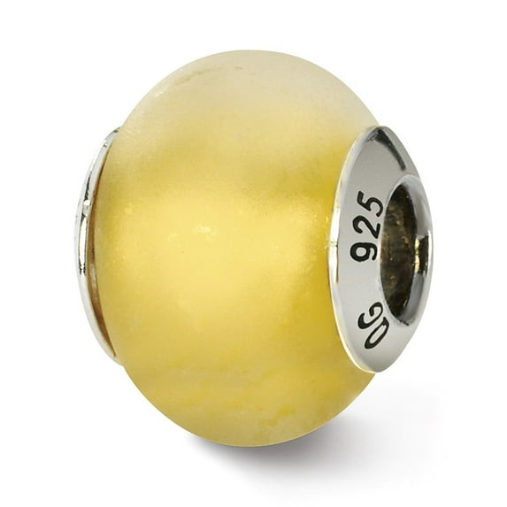 Reflection Beads Sterling Silver Reflections Champagne Yellow Matte Italian Murano Bead