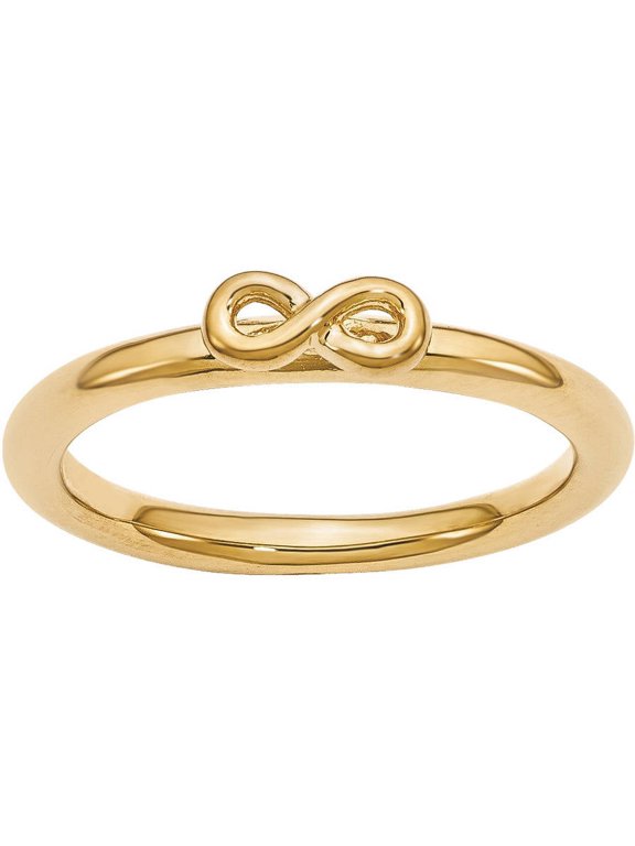 Sterling Silver Yellow-Plated Infinity Symbol Ring